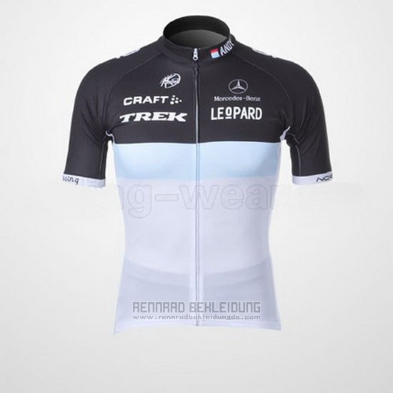 2011 Fahrradbekleidung Trek Leqpard Azurblau und Shwarz Trikot Kurzarm und Tragerhose